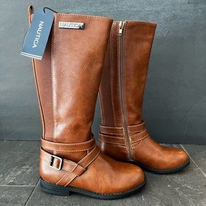 Nautica Tall Riding Style Boot, Sz 12, Cognac Brown NWT